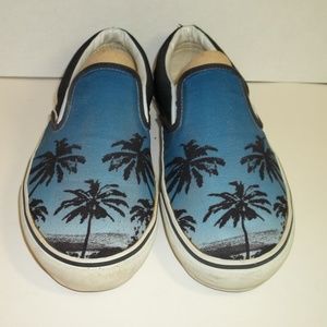 vans palm tree slip ons
